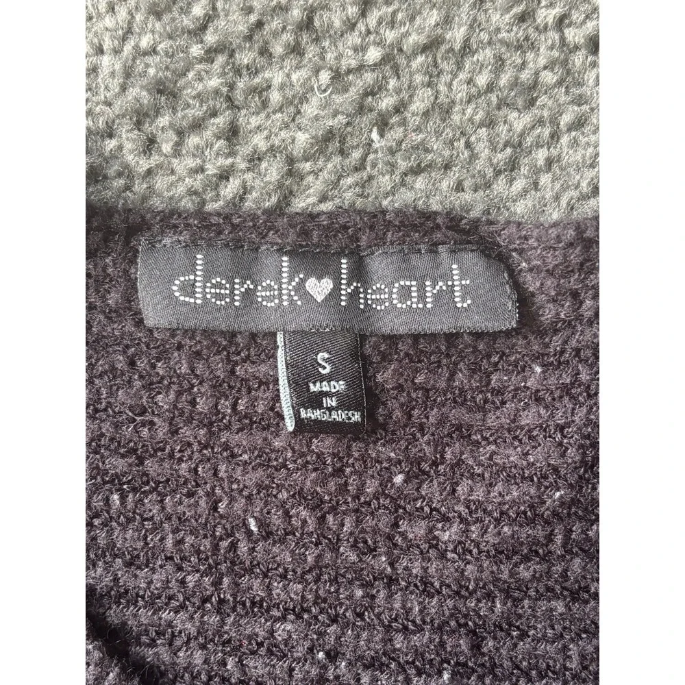 Derek Heart Black Knit Cropped Sweater Top Women's Size Small